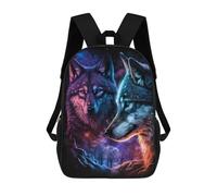 sinyumoney Sac À Dos Pour Enfants, Galactic Wolf Duo -2 Sac D'école Grande Capacité Pour Élèves, Sacs À Dos Pour Garçons, Filles, Adultes Et Adolescents 17inch