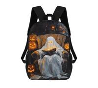 sinyumoney Sac À Dos Pour Enfants Ghost Reading Book Halloween-1 Garçons Et Filles, Sac À Dos De Voyage Pour Adolescents 17inch