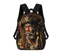 sinyumoney Sac À Dos Pour Enfants, Golden-Eyed Pirate Portrait Sac D'école Grande Capacité Pour Élèves, Sacs À Dos Pour Garçons, Filles, Adultes Et Adolescents 17inch