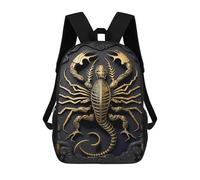 sinyumoney Sac À Dos Pour Enfants, Golden Scorpion Artwork Sac D'école Grande Capacité Pour Élèves, Sacs À Dos Pour Garçons, Filles, Adultes Et Adolescents 17inch