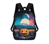 sinyumoney Sac À Dos Pour Enfants, Halloween Pumpkin Night Scene Sac D'école Grande Capacité Pour Élèves, Sacs À Dos Pour Garçons, Filles, Adultes Et Adolescents 17inch