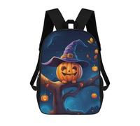 sinyumoney Sac À Dos Pour Enfants, Halloween Pumpkin Witch Tree Sac D'école Grande Capacité Pour Élèves, Sacs À Dos Pour Garçons, Filles, Adultes Et Adolescents 17inch
