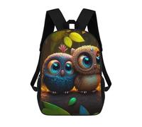sinyumoney Sac à dos pour enfants imprimé en 3D Illustration portrait de lion coloré pour enfants, sac à dos de voyage spacieux, sac d'école à la mode, sac à dos pour enfants, Enchanted Forest Owls -2