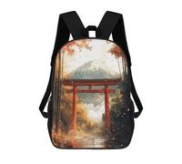 sinyumoney Sac À Dos Pour Enfants Japanese Torii Gate with Mount Fuji Garçons Et Filles, Sac À Dos De Voyage Pour Adolescents 17inch