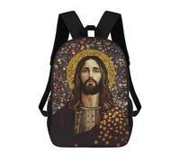 sinyumoney Sac À Dos Pour Enfants Jesus Christ Portrait Gustav Style Garçons Et Filles, Sac À Dos De Voyage Pour Adolescents 17inch