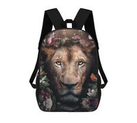 sinyumoney Sac À Dos Pour Enfants, Lion Amidst Flowers Sac D'école Grande Capacité Pour Élèves, Sacs À Dos Pour Garçons, Filles, Adultes Et Adolescents 17inch