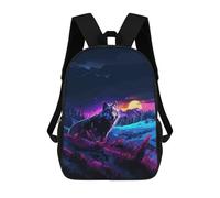 sinyumoney Sac À Dos Pour Enfants, Lone Wolf Sac D'école Grande Capacité Pour Élèves, Sacs À Dos Pour Garçons, Filles, Adultes Et Adolescents 17inch