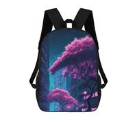 sinyumoney Sac À Dos Pour Enfants Neon Cherry Blossoms Cityscape Garçons Et Filles, Sac À Dos De Voyage Pour Adolescents 17inch