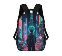sinyumoney Sac À Dos Pour Enfants Neon Cityscape Future Vision -1 Garçons Et Filles, Sac À Dos De Voyage Pour Adolescents 17inch