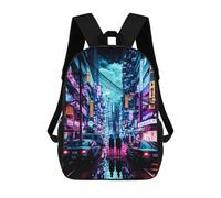 sinyumoney Sac À Dos Pour Enfants Neon Cityscape Vibrant Night Scene Garçons Et Filles, Sac À Dos De Voyage Pour Adolescents 17inch