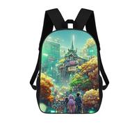 sinyumoney Sac À Dos Pour Enfants, Neon Cityscape Vibrant Urban Fantasy Sac D'école Grande Capacité Pour Élèves, Sacs À Dos Pour Garçons, Filles, Adultes Et Adolescents 17inch