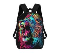 sinyumoney Sac À Dos Pour Enfants, Neon Roaring Lion Art Print Sac D'école Grande Capacité Pour Élèves, Sacs À Dos Pour Garçons, Filles, Adultes Et Adolescents 17inch
