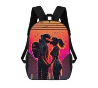 sinyumoney Sac À Dos Pour Enfants Neon Romance Sunset Garçons Et Filles, Sac À Dos De Voyage Pour Adolescents 17inch