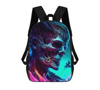 sinyumoney Sac À Dos Pour Enfants Neon Skull Artwork -4 Garçons Et Filles, Sac À Dos De Voyage Pour Adolescents 17inch