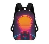 sinyumoney Sac À Dos Pour Enfants Neon Sunset Drive Garçons Et Filles, Sac À Dos De Voyage Pour Adolescents 17inch