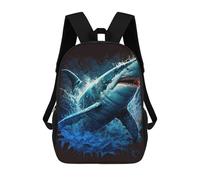 sinyumoney Sac À Dos Pour Enfants, Ocean's Fury Shark Artwork Sac D'école Grande Capacité Pour Élèves, Sacs À Dos Pour Garçons, Filles, Adultes Et Adolescents 17inch