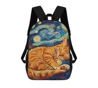 sinyumoney Sac À Dos Pour Enfants, Orange Cat Kitten Sleeping Sac D'école Grande Capacité Pour Élèves, Sacs À Dos Pour Garçons, Filles, Adultes Et Adolescents 17inch