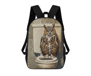 sinyumoney Sac À Dos Pour Enfants Owl on Toilet Bowl Garçons Et Filles, Sac À Dos De Voyage Pour Adolescents 17inch