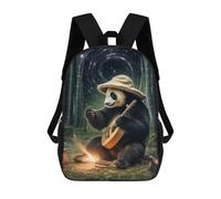 sinyumoney Sac À Dos Pour Enfants Panda Playing Guitar in Bamboo Forest Garçons Et Filles, Sac À Dos De Voyage Pour Adolescents 17inch