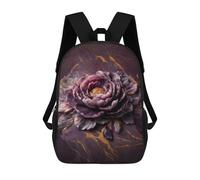 sinyumoney Sac À Dos Pour Enfants Purple And Gold Floral Elegance Garçons Et Filles, Sac À Dos De Voyage Pour Adolescents 17inch