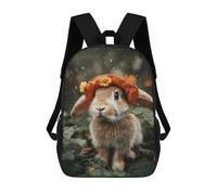 sinyumoney Sac À Dos Pour Enfants Rainy Day Bunny Adventure Garçons Et Filles, Sac À Dos De Voyage Pour Adolescents 17inch