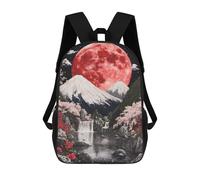sinyumoney Sac À Dos Pour Enfants, Red Moon Fuji Mountain Sac D'école Grande Capacité Pour Élèves, Sacs À Dos Pour Garçons, Filles, Adultes Et Adolescents 17inch