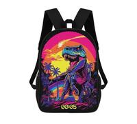 sinyumoney Sac À Dos Pour Enfants, Retro Dinosaur Sunset Scene Sac D'école Grande Capacité Pour Élèves, Sacs À Dos Pour Garçons, Filles, Adultes Et Adolescents 17inch