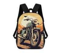 sinyumoney Sac À Dos Pour Enfants, Retro Motorcycle Sac D'école Grande Capacité Pour Élèves, Sacs À Dos Pour Garçons, Filles, Adultes Et Adolescents 17inch