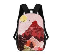 sinyumoney Sac à dos pour enfants, sac à dos imprimé en 3D, sac à dos pour garçons et filles, sac à dos d'école léger réglable de 43 cm pour l'école primaire, Mountain Serenity -12, 17"