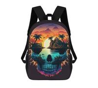 sinyumoney Sac À Dos Pour Enfants, Skull Island Sunset Sac D'école Grande Capacité Pour Élèves, Sacs À Dos Pour Garçons, Filles, Adultes Et Adolescents 17inch