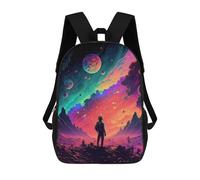 sinyumoney Sac À Dos Pour Enfants Space Explorer's Journey -6 Garçons Et Filles, Sac À Dos De Voyage Pour Adolescents 17inch