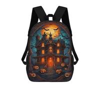 sinyumoney Sac À Dos Pour Enfants Spooky Halloween Haunted House Garçons Et Filles, Sac À Dos De Voyage Pour Adolescents 17inch