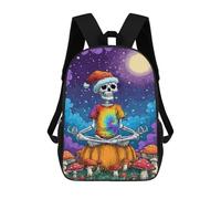 sinyumoney Sac À Dos Pour Enfants, Spooky Yoga Skeleton Art Print Sac D'école Grande Capacité Pour Élèves, Sacs À Dos Pour Garçons, Filles, Adultes Et Adolescents 17inch