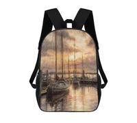sinyumoney Sac À Dos Pour Enfants, Sunset Serenity Dockside Reflections Sac D'école Grande Capacité Pour Élèves, Sacs À Dos Pour Garçons, Filles, Adultes Et Adolescents 17inch