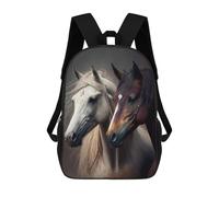 sinyumoney Sac À Dos Pour Enfants Two Majestic Horses Garçons Et Filles, Sac À Dos De Voyage Pour Adolescents 17inch