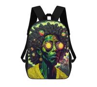 sinyumoney Sac À Dos Pour Enfants Vibrant Afro Futuristic Portrait Garçons Et Filles, Sac À Dos De Voyage Pour Adolescents 17inch