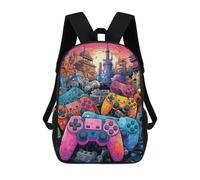 sinyumoney Sac À Dos Pour Enfants Vibrant Gaming Controllers Artwork -3 Garçons Et Filles, Sac À Dos De Voyage Pour Adolescents 17inch