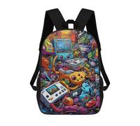 sinyumoney Sac À Dos Pour Enfants, Vibrant Retro Gaming Devices Sac D'école Grande Capacité Pour Élèves, Sacs À Dos Pour Garçons, Filles, Adultes Et Adolescents 17inch