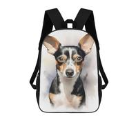 sinyumoney Sac À Dos Pour Enfants, Watercolor Rat Terrier Sac D'école Grande Capacité Pour Élèves, Sacs À Dos Pour Garçons, Filles, Adultes Et Adolescents 17inch