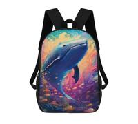sinyumoney Sac À Dos Pour Enfants Whale in Colorful Ocean Garçons Et Filles, Sac À Dos De Voyage Pour Adolescents 17inch