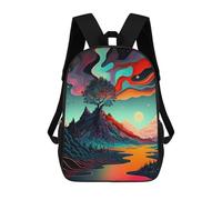 sinyumoney Sac À Dos Pour Enfants Whimsical Sunset Landscape -2 Garçons Et Filles, Sac À Dos De Voyage Pour Adolescents 17inch