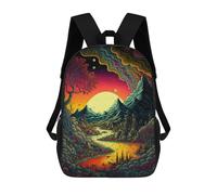 sinyumoney Sac À Dos Pour Enfants Whimsical Sunset Landscape Garçons Et Filles, Sac À Dos De Voyage Pour Adolescents 17inch