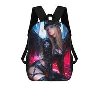 sinyumoney Sac À Dos Pour Enfants Winged Woman in Black Uniform Garçons Et Filles, Sac À Dos De Voyage Pour Adolescents 17inch