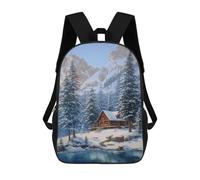 sinyumoney Sac À Dos Pour Enfants Winter Cabin in Mountains-1 Garçons Et Filles, Sac À Dos De Voyage Pour Adolescents 17inch