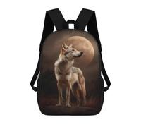 sinyumoney Sac À Dos Pour Enfants, Wolf Moon Night Art Print Sac D'école Grande Capacité Pour Élèves, Sacs À Dos Pour Garçons, Filles, Adultes Et Adolescents 17inch
