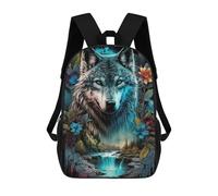 sinyumoney Sac À Dos Pour Enfants, Wolf's Majesty Nature's Symphony Sac D'école Grande Capacité Pour Élèves, Sacs À Dos Pour Garçons, Filles, Adultes Et Adolescents 17inch