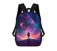 sinyumoney Sac À Dos Scolaire A Man Standing in Space Sac À Livres Pour Garçons Et Filles Sac D'école Sac Pour L'université Sac De Voyage D'affaires Sac De Travail 17inch