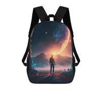 sinyumoney Sac À Dos Scolaire Astronaut on Alien Planet -6 Sac À Dos Scolaire Enfant Imprimé En 3D, Sac De Voyage Tendance, Sac D'école Garçon 17inch