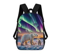sinyumoney Sac À Dos Scolaire Aurora Over Polar Bears Sac À Dos Scolaire Enfant Imprimé En 3D, Sac De Voyage Tendance, Sac D'école Garçon 17inch