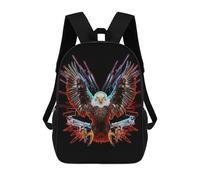 sinyumoney Sac À Dos Scolaire Bald Eagle with Guns Sac À Dos Scolaire Enfant Imprimé En 3D, Sac De Voyage Tendance, Sac D'école Garçon 17inch
